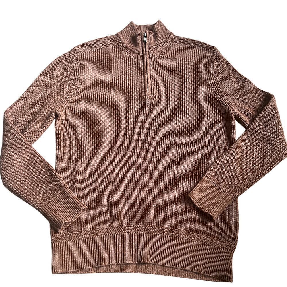 Gap Men's Size L Brown Quarter Zip Sweater 100% cotton
